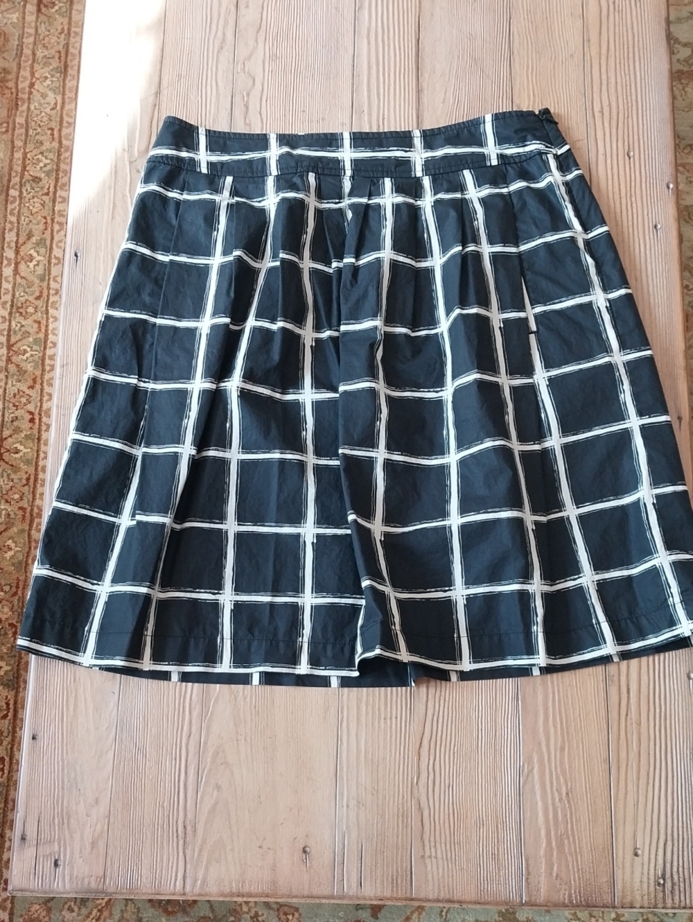 MICHAEL Michael Kors Black Windowpane A-Line Flat-Front Skirt